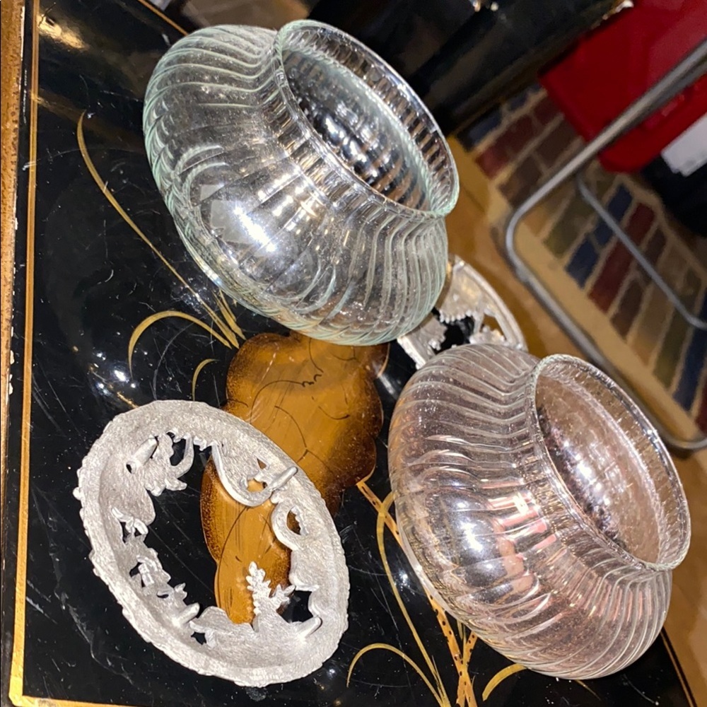 BX46 Vintage Elegant Silver and Glass Decorative Potpourri Bowls - Picture 6 of 7